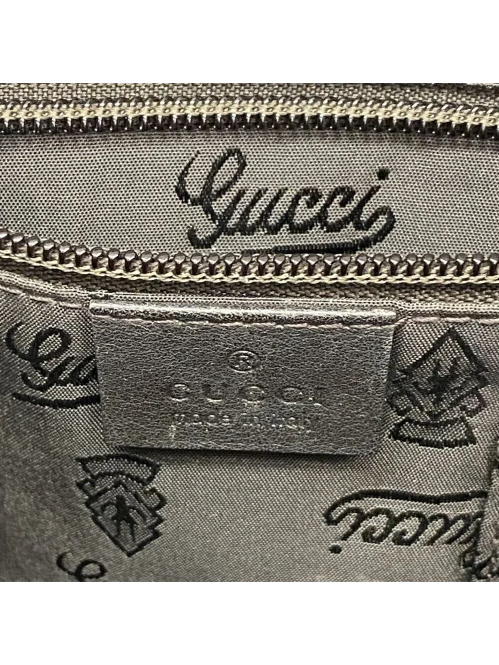 Gucci Shoulder Bag Guccissima Leather Dark Brown Champagne Gold
